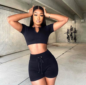 Conjunto de dos piezas de pantalones cortos sexis informales urbanos para <span class=keywords><strong>mujer</strong></span> 2025 - Product Image 1