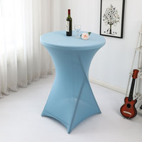 Ensemble de tables rondes de banquet de mariage en gros, couleur unie, avec matériau en polyester spandex