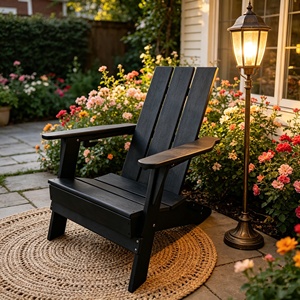 Chaise <span class=keywords><strong>Adirondack</strong></span> Pliante en PEHD Effet Bois, Chaise Grenouille en <span class=keywords><strong>Plastique</strong></span> Résistante aux Intempéries, Mobilier d'Extérieur pour Patio et Jardin – Vente Chaude Usine - Product Image 2