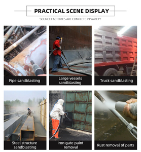 Sandblaster Portátil Profesional de Doble Entrada con Ruedas para Mantenimiento de Estructuras de Acero en Construcción - Product Image 5