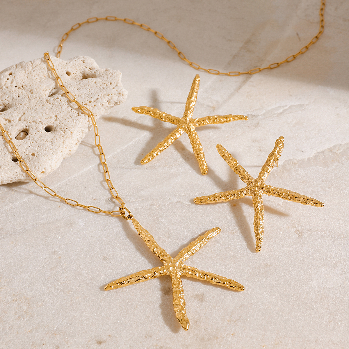 Hammered Starfish earrings