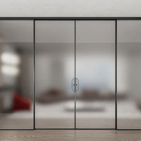 Système de Portes Coulissantes en Aluminium et Verre pour Chambre, Salle de Bain, Appartement - Portes Coulissantes Intérieures Bien Scellées