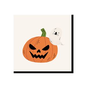 DAMAI Happy Halloween Festival Theme Little Ghost and Pumpkin Disposable Paper Dinner Plates Dessert Plates Tableware Sets - Product Image 6