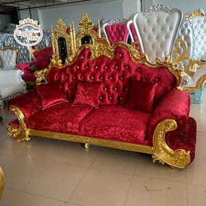 Venta al por mayor barato de lujo boda real oro blanco chaise lounge trono sillas diseños - Product Image 5