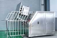 Laveuse de paniers à fruits de mer SUS304, grande boîte de nettoyage de conteneurs, nettoyeur haute pression, grande laveuse sur chariot pour réutilisation immédiate