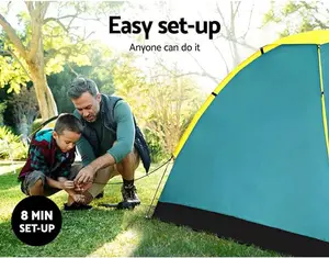Tenda da campeggio in tela per 3 persone parasole a cupola Pop-Up per campeggi da spiaggia