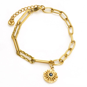 ZOGXIN Gold Geometric Chain Bracelet With Sun Pendant For Women Gift Jewelry - Product Image 5