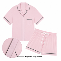 Ensemble de pyjama en coton modal et bambou à boutons magnétiques, facile à ouvrir et à fermer, personnalisable, vêtements de détente, pyjama pour femmes, vêtements de nuit