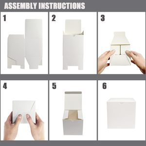 Caja de Regalo de Papel Kraft Blanco Elegante y Ecológica Personalizada para Guardar Alimentos de Panadería, Perfumes, Golosinas, Recuerdos de Bodas y Fiestas - Product Image 2