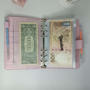 Carpeta de cuero A6 con diseño personalizado, carpeta de anillas de Color Pastel, para trabajo familiar, cuaderno, económico, A5, gran oferta - Product Image 6