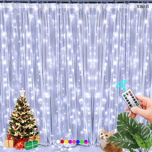 Warerfall Smart <strong>Xman</strong> Garland Fairies fairy Vintage Outdoor Christmas Decorations Led Window Light Curtain Wall Light Adapter - Product Image 1