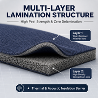 Tissu stratifié en mousse à haute résistance au décollage, largeur 1,5 m, matériau anti-décalamination pour le revêtement de toit de voiture