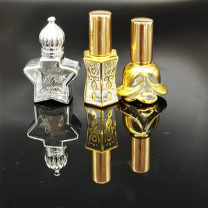 Flacon d'huile essentielle de 10 ml, flacon de parfum rond carré en verre de Dubaï, flacon compte-gouttes DIY, flacon à bille pour huile - Product Image 3