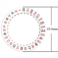 Disque de calendrier de montre 23,3 mm noir/rouge pour mouvement 2824/PT5000, pièces de rechange pour réparation de montres