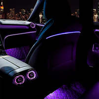 Kit d'éclairage ambiant 64 couleurs pour Mercedes Benz Classe C W205 GLC X253, ensemble de lumières LED pour aérateurs de type turbine et haut-parleurs rotatifs 4D