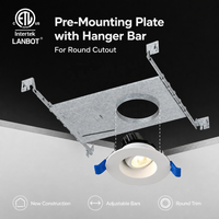 Plaque de montage universelle multi-tailles en acier galvanisé pour barres de suspension réglables, nouvelle construction, pour downlight LED
