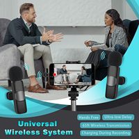 Microphone sans fil pour Android - Mini microphone pour l'enregistrement vidéo, YouTube, podcast, interview et vlog - Microphone cravate