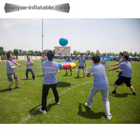 Jeux populaires de construction d'équipe, jeu de balle de fête de défi de tambour de tonnerre gonflable pour entreprise ou école
