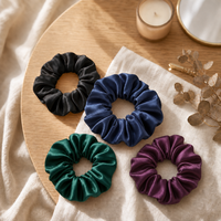 Élastiques à cheveux en soie de mûrier biologique multicolores à marque privée avec boîte cadeau pour femmes
