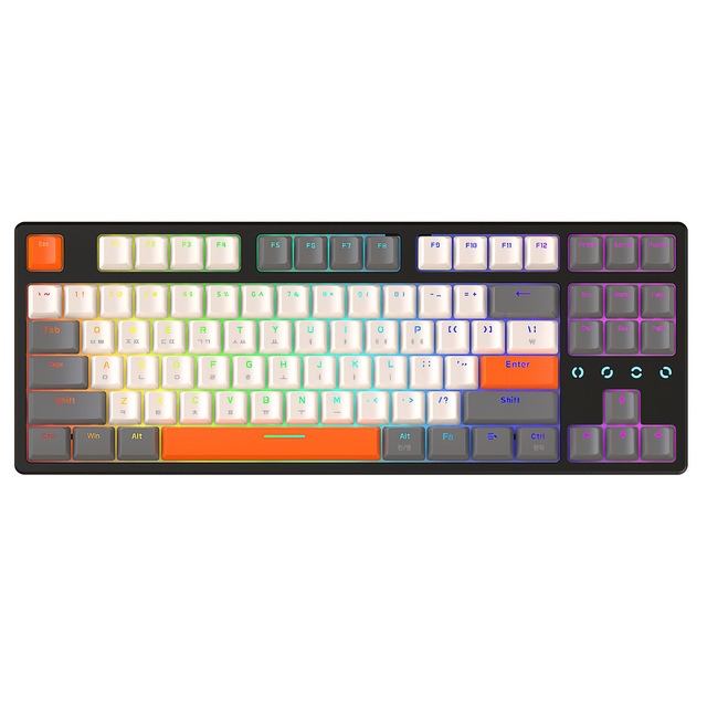 Free Wolf K87 RGB Three Mode Hot Plug Korean Mechanical Keyboard Korean Customized Wireless BT Game Keyboard