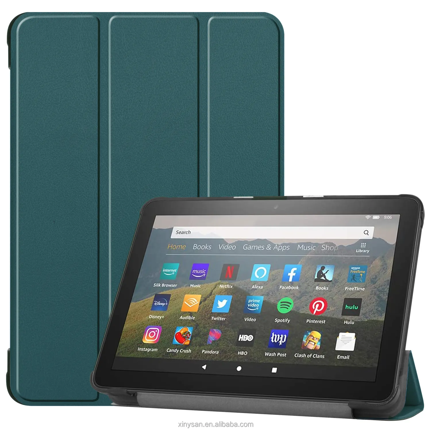 PU Leather Case For Amazon Kindle Fire HD8 Plus 2020 Magnetic Shell Case Cover for Fire HD 8 Plus 2020