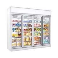 Vitrine Réfrigérée Verticale 5 Niveaux pour Boissons et Crèmes Glacées, à Température Unique, avec Dégivrage Automatique et Refroidissement par Air
