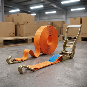 Sangle de fixation en polyester haute résistance avec tendeur métallique, conçue pour une fixation rapide et sûre des marchandises dans les camions et les conteneurs. - Product Image 2