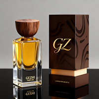 Vente directe d'usine, flacon de parfum 30ML 50ML, flacon de parfum en verre rectangulaire, flacon de parfum en verre avec couvercle en bois