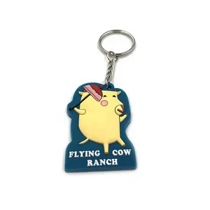 Pvc Keychain Suppliers Custom Logo Rubber Keychain Charms Alloy Keyring Wholesale Soft 2D Rubber Keychain