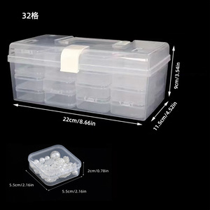 Transparent <b>Plastic</b> Storage Box 32 Compartment With Lid For Jewelry Organizing Dustproof Oxidation Resistant - Product Image 2