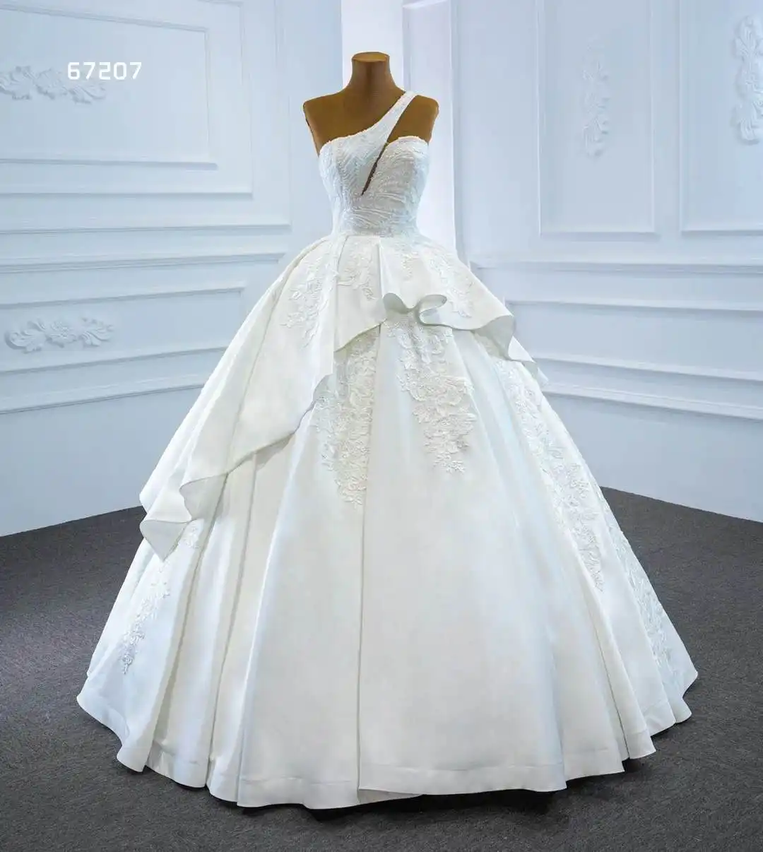 Винтажное свадебное платье без рукавов, с одним открытым плечом