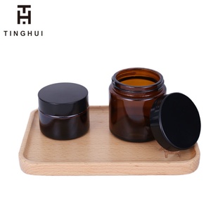 Pot en verre noir de 100g/3.4oz avec couvercle, bouteille en verre, pots à crème, récipient cosmétique rechargeable, pots vides pour crème de soin de la peau - Product Image 3