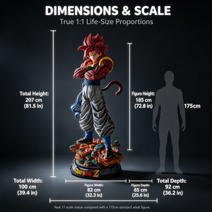 <span class=keywords><strong>Dragon</strong></span> <span class=keywords><strong>Ball</strong></span> <span class=keywords><strong>GT</strong></span> <span class=keywords><strong>Super</strong></span> Saiyan 4 Gogeta Sculpture en résine grandeur nature de personnage d'anime, échelle 1:1, réaliste, peinte à la main, pour intérieur - Product Image 5