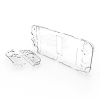 Coque de protection transparente en cristal pour console Nintendo Switch OLED, étui en PC transparent avec support et coque séparée