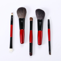 2026 Gaya Baru 5 PCS Set Kuas Makeup Mini Profesional Portabel untuk Perjalanan Bulu Rubah Salju Wajah Concealer Cukur Pensil Alis