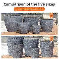 Pot de fleurs de style nordique P445 en plastique imitation pierre et imitation porcelaine, grand format, pour balcon