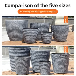 Maceta <span class=keywords><strong>de</strong></span> estilo nórdico P445, <span class=keywords><strong>de</strong></span> plástico con imitación <span class=keywords><strong>de</strong></span> <span class=keywords><strong>piedra</strong></span> y porcelana, <span class=keywords><strong>de</strong></span> gran tamaño, para plantas <span class=keywords><strong>de</strong></span> balcón. - Product Image 2