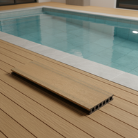 Plancher de jardin extérieur antidérapant en WPC à trous ronds co-extrudés