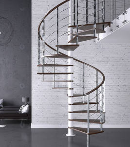 <span class=keywords><strong>Escalier</strong></span> d'entrée intérieur en verre, acier ou bois, <span class=keywords><strong>avec</strong></span> barre de suspension pour lustre - Product Image 6