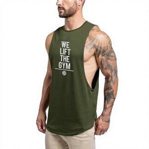 Custom <b>Mens</b> <b>Singlet</b> 100% Cotton Gym Vests Training Tank Top/Running <b>Mens</b> Fit <b>Singlets</b> - Product Image 1