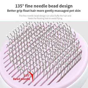 Factory Wholesale Custom Logo Self Cleaning Stainless Steel Cat & Dog <b>Pet</b> Grooming Slicker <b>Brush</b> OEM Available - Product Image 2