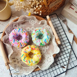 Bougie en forme de donut, design tendance, vente chaude, 100% cire de soja biologique, bougies parfumées artistiques en forme de gâteau - Product Image 5