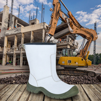Chaussures de sécurité blanches à embout d'acier, en cuir croûte, unisexe, toutes saisons, pour l'industrie – Vente chaude en usine