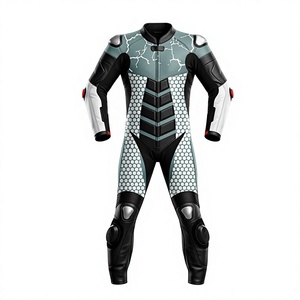 Combinaison de course moto professionnelle en cuir de kangourou premium pour homme Guruna, manches longues, coupe-vent, bicolore, une pièce, homologuée CE - Product Image 3