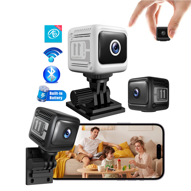 O-KAM Pro 1600mAh Smart Indoor Home BLT Wi-Fi Security Mini Camera With Night Vision, Motion Detection Alarm Baby Pet Monitor