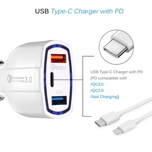 Qc3.0 3A Nhanh Chóng Sạc Kép <span class=keywords><strong>USB</strong></span> Sạc Xe Hơi Thông Minh Ô Tô Điện Thoại Thông Minh Sạc Nhỏ Nhanh Chóng Điện Thoại Di Động Sạc Cho Anh Chúng Tôi - Product Image 4