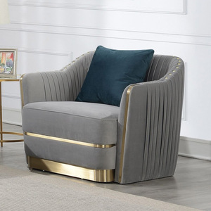 Nuevo Diseño de Lujo, Sofá de Madera Maciza con Armazón de Madera y Tapicería de Tela, Mueble de Salón Antiguo de Estilo Real, Juego de Muebles de Salón Dorados - Product Image 3