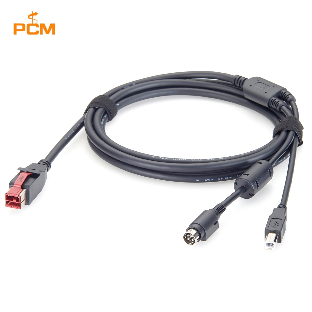 Púrpura: 24 V a USB-B + DIN de 4 pines