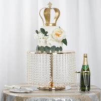 Support de présentation de gâteaux et cupcakes en métal rond doré et argenté avec cristaux, décoration de mariage, centre de table, support à gâteau de mariage