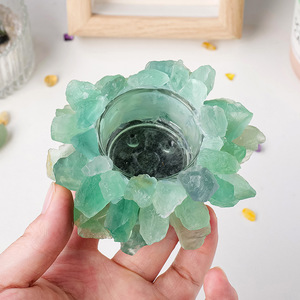 เชิงเทียนแกะสลักคริสตัลรูปทรงกลมลายสัตว์  ผสมแร่ธาตุหลากสี  สำหรับตกแต่งบ้าน  ของขวัญคริสต์มาสจากกวางตุ้ง - Product Image 1